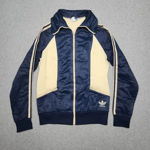 Vintage Adidas Trainingsjacke Damen klein blau creme Trefoil Tennis True 70er 80er - Bild 1 von 14