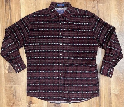 Pendleton Pearl Snap Shirt Mens M Aztec Corduroy - Image 1 of 4