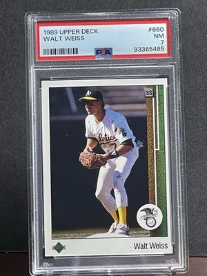 1989 Upper Deck #660 - Award Winners Walt Weiss 1988 A.L. ROY PSA 7 - Image 1 of 2