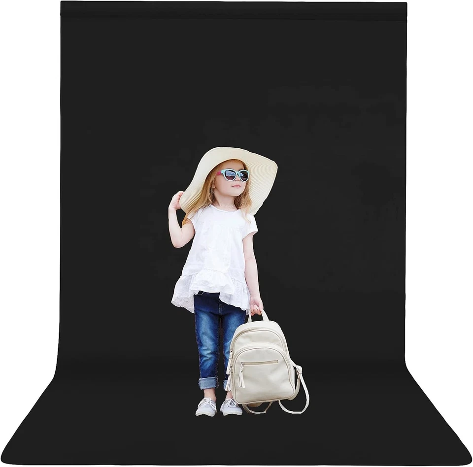 Fondo De Fotografia Negro Solido Para Estudio De Video De 5X7 Pies Chromakey Foto 1 de 4