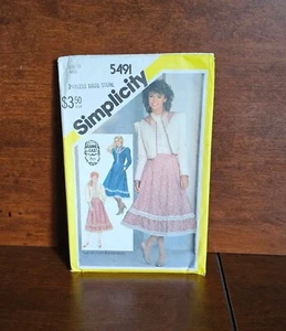 Simplicity Gunne Sax Pattern 5491 Size 12 Skirt Blouse Jacket Uncut FF 1980s - Picture 1 of 3