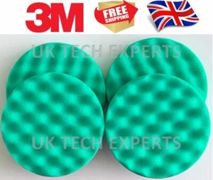 4 x Pad - 3M Finesse-it Waffle 3M Pad Composto Lucidante L2 Verde Rotondo 135mm - Foto 1 di 5