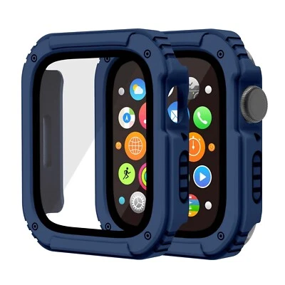 For Apple Watch Series 9 8 7 6 5 4 Ultra SE Rugged Case with Screen Protector - Image 1 of 4