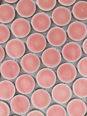 Pink Penny Round Mosaic Tile For Wall & Floor - Image 1 of 3