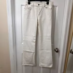 Pantalones de mezclilla Joe's Jeans clásicos blancos corte bota con detalle de bolsillo de cristal-talla 30 - Imagen 1 de 7