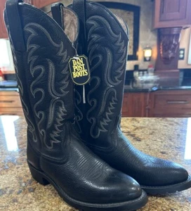 Dan Post Men’s 7D Round Toe Cowboy Boots Black NWT Western - Picture 1 of 9