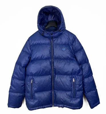 FRED PERRY Down Puffer Navy Jacket - Image 1 of 4