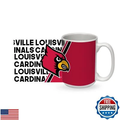 Rico Industries NCAA Louisville Cardinals 15 盎司白色陶瓷马克杯 — 第 1/4 张图片