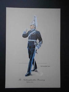 VINTAGE MILITARY PRINT: THE NORTHAMPTONS YEOMANRY -OFFICER 1905 BY  E A CAMPBELL - Picture 1 of 1