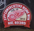 Detroit Redwings 23 CONSECUTIVE HOME WIN FEB. 19, 2012 - NHL RECORD Lapel Pin