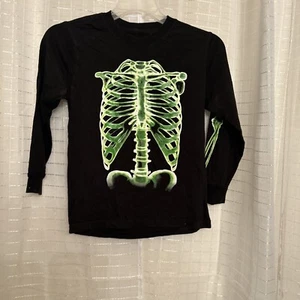 Glow In the dark Skeleton Boys shirt halloween size S/CH (6-7). - Picture 1 of 4