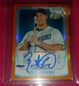 Brett Lawrie 1st Bowman Chrome orange refractor auto /25 A's,Blue jays,White Sox - Picture 1 of 5