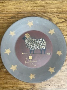 Kathy Graybill Hearthside Large Plate Weathervane Ram Sheep Signed Platter - Picture 1 of 7