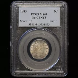 LUSTEROUS PCGS 1883 NO CENTS MS64 LIBERTY NICKEL CHOICE UNCIRCULATED CERTIFIED - Picture 1 of 2