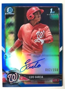 2018 Bowman Chrome 1st #BCPA-LGA LUIS GARCIA JR. Blue Refractor AUTO SP /150 - Picture 1 of 3