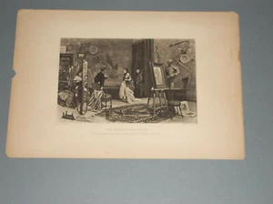 FOTOGRABADO 1890 POR CORTAZZO "EL SENTADO INTERRUMPIDO" ARTISTA Y MODELO SORPRENDIDO - Imagen 1 de 2
