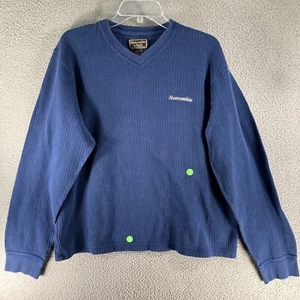 Abercrombie & Fitch Sweater Mens XL Blue V Neck Sweatshirt Heavy Top Long Sleeve - Picture 1 of 14