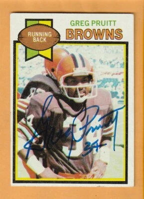 Greg Pruitt Cleveland Browns AUTO Signed 1979 Topps Oklahoma Sooners - Image 1 of 2