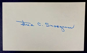 FRED SNODGRASS Autographed Signed 3x5 NY Giants Boston Braves 1908-1916 D. 1974 - Picture 1 of 2
