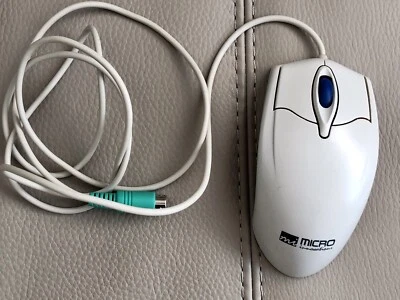 Micro Innovations Mi Optical Mouse White 3 Button Scroll Wheel Lights Red, Wired - Image 1 of 4