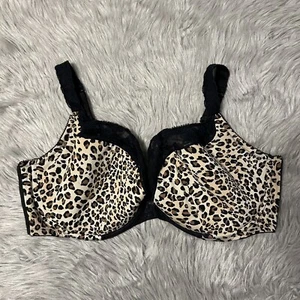 Cacique Bra Womens Size 44F Brown Leopard Underwire Back Closure - Picture 1 of 7