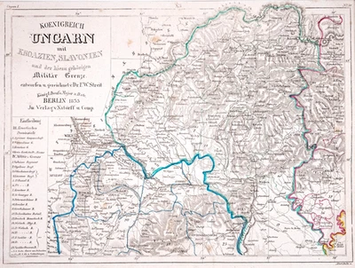 Ungarn Kroatien Slowenien Landkarte 4 Stahlstiche von Streit 1836 - Bild 1 von 4