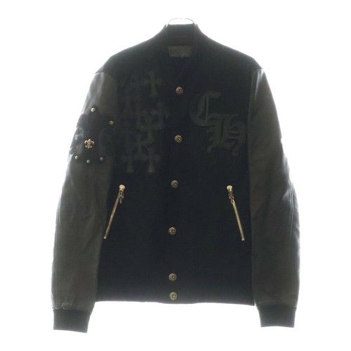GIACCA BLUSON CHROME HEARTS LETTERMAN CH MULTI PELLE PATCH MANICA NERA usata a