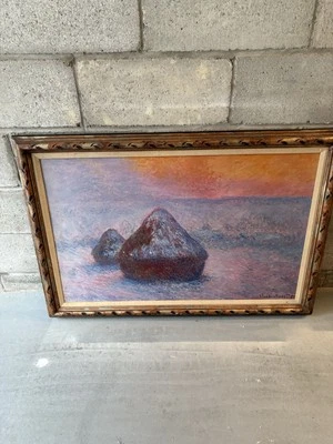 Haystack, Setting Sun from 1891. Claude Monet Framed - Image 1 of 2
