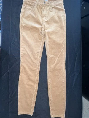 Loft 高腰紧身灯芯绒裤子米色弹力女式 25/0 码 — 第 1/4 张图片