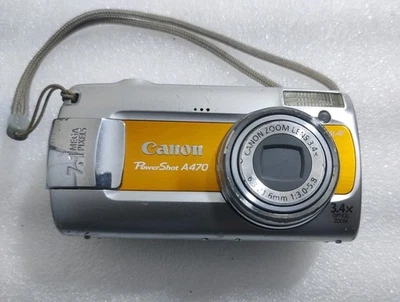 Cámara digital Canon PowerShot A 470 zoom óptico 3,4X naranja sin probar COMO ESTÁ Foto 1 de 4