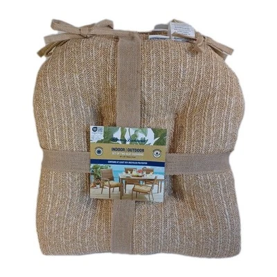 2 Tommy Bahama Seat Cushions Outdoor Faux Straw Woven Oeko Tex  20”x20" New - Image 1 of 2