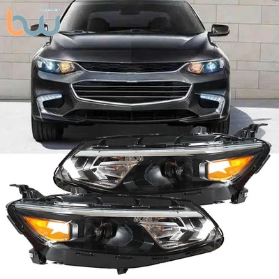 Headlights For Chevrolet Malibu 2016-2018 Headlamps Halogen Left+Right Projector - Image 1 of 4