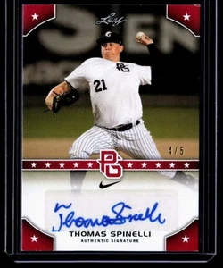 1-2015 Leaf Perfect Game National Showcase Red Auto Thomas Spinelli 4/5 #PG-TS1 - Picture 1 of 2