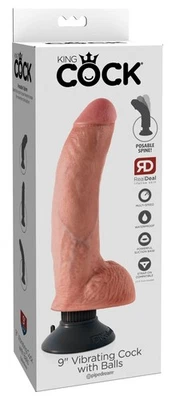 KC 9 Vibrating Cock with Balls - NaturMassagegerät - Massagegerät - Cock Ring - - Bild 1 von 2