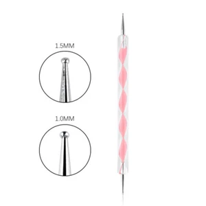 2-Way Twist Wooden Nail Art Dotting Dot Pen Marbleizing Manicure Tools DIY - Picture 1 of 8