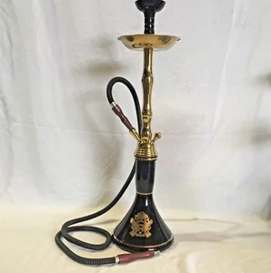 Hookah 26"" con vetro soffiato a mano e albero dorato - Foto 1 di 3