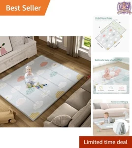 Extra Large Waterproof Foam Baby Play Mat 71x59in Foldable for Play & Tummy Time - Picture 1 of 9