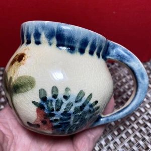 Small OOAK Folk Art Pottery Mug/Cup Maidenhead UK Signed, Face in Bottom,Vintage - Picture 1 of 6