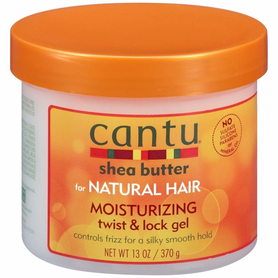 2 x Cantu Sheabutter für natürliches Haar feuchtigkeitsspendendes Twist and Lock Gel 370 gm