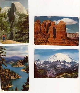 4 Union 76 Travel Cards 3-1/2by2-1/4" Verde Breaks,Rainier,Yosemite,Idaho-#3436 - Picture 1 of 2