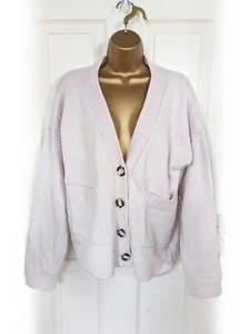 H&M Lilac Pink 100% Wool Cardigan, size S 8/10 - VGC - Picture 1 of 8