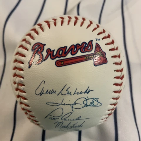 Atlanta Braves Facsimile Signatures Bobby Cox Era Collectible Baseball Ball Cover