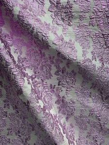 LILAC WHITE Floral Brocade Fabric (60 in.) Sold By The Yard - Picture 1 of 2
