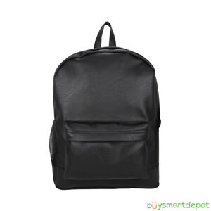 Unisex New Black School Vegan Leather College Laptop / Computer Zip Backpack
