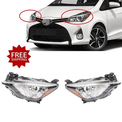 Fits 2017 2018 Toyota Yaris iA  2019 2020 Yaris L/LE Headlights Left Right 2PCS - Image 1 of 4