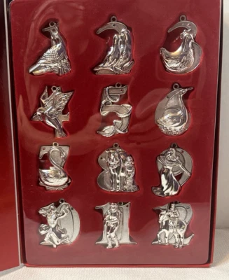 Harvey Lewis Twelve Days of Christmas Silver Plated Ornaments Swarovski - Image 1 of 4