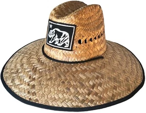 Headchange "California Bear" Straw Lifeguard Hat Mexican Palm UPF Sun Protection - Picture 1 of 4