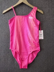 Justice Girls XL (16/18) Barbie Pink JSport Asym Shine One Piece Swimsuuit - Picture 1 of 12