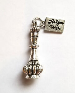 Single Genie Bottle Silver And Shiny As You Wish Charm For Necklace Or Bracelet