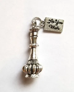 Single Genie Bottle Silver And Shiny As You Wish Charm For Necklace Or Bracelet - Picture 1 of 1